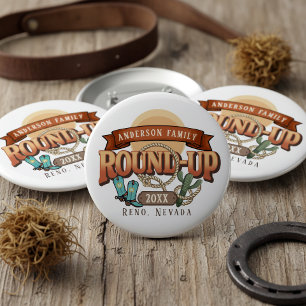 Badge Rond 7,6 Cm Réunion de famille Western Round-Up ID1318