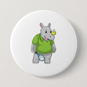 Badge Rond 7,6 Cm Rhino at tennis