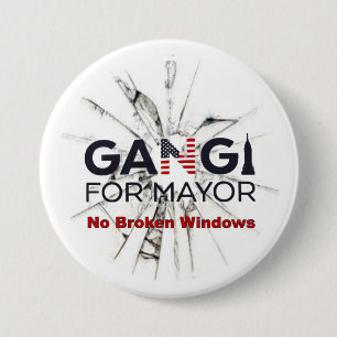 Badge Rond 7,6 Cm Robert Gangi pour le maire