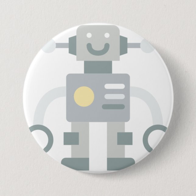 Badge Rond 7,6 Cm robot (Devant)