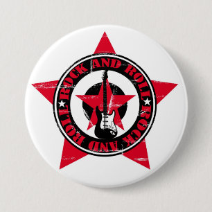 Badge Rond 7,6 Cm Rock et Roll