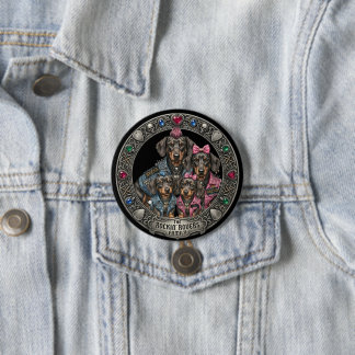 Badge Rond 7,6 Cm Rockin' Dachshund Family Portrait