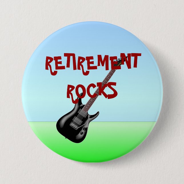 Badge Rond 7,6 Cm Rocks de retraite (Devant)