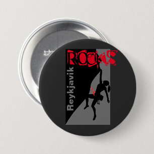 Badge Rond 7,6 Cm Rocks Reykjavik