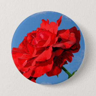 Badge Rond 7,6 Cm Rosa Don Juan rose avec le ciel bleu
