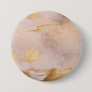 Badge Rond 7,6 Cm Rose Gold Blush and Gold Texture