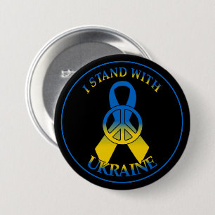 Badge Rond 7,6 Cm Ruban de la paix en Ukraine