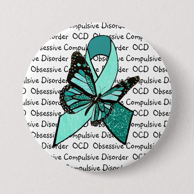 Badge Rond 7,6 Cm Ruban de sensibilisation aux troubles obsessionnel (Devant)