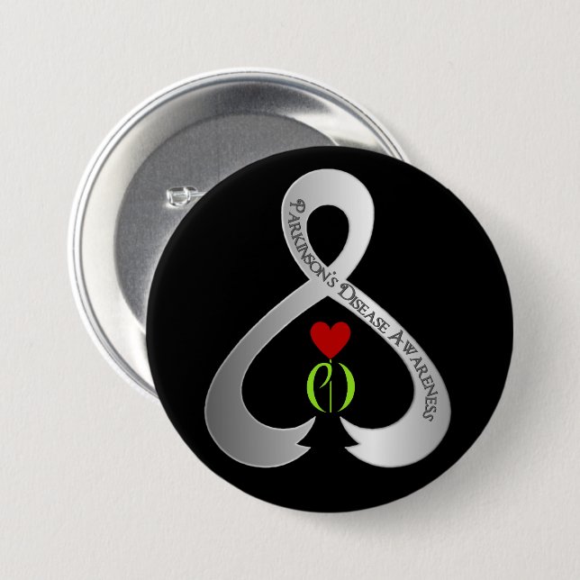 Badge Rond 7,6 Cm Ruban de sensibilisation de Parkinson (Devant & derrière)