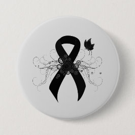 Badge Rond 7,6 Cm Ruban noir avec papillon