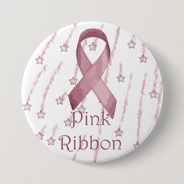 Badge Rond 7,6 Cm Ruban rose (Devant)