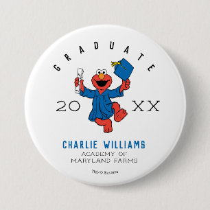 Badge Rond 7,6 Cm Rue Sésame   Elmo Preschool Graduate