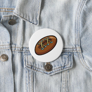 Badge Rond 7,6 Cm Rugby Ball Sport amusant Graphisme
