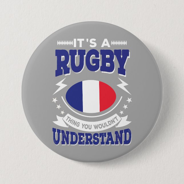 Badge Rond 7,6 Cm Rugby France (Devant)