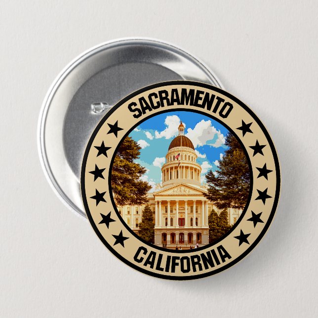 Badge Rond 7,6 Cm Sacramento (Devant & derrière)