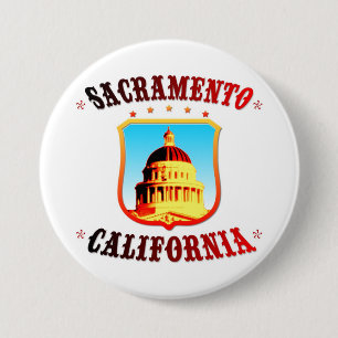 Badge Rond 7,6 Cm Sacramento la Californie