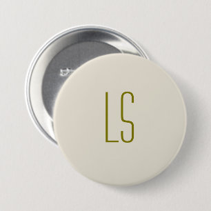 Badge Rond 7,6 Cm Sage vert monogramme initial simple