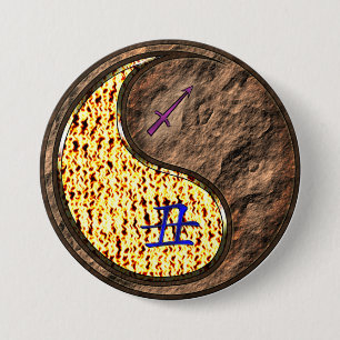 Badge Rond 7,6 Cm Sagittaire & Bœuf de Terre