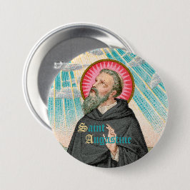 Badge Rond 7,6 Cm Saint Augustin d'Hippo (SAU 047 ; détail)