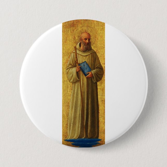 Badge Rond 7,6 Cm Saint Romuald le fondateur des Camaldules (Devant)