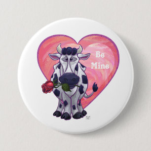 Badge Rond 7,6 Cm Saint Valentin de la vache