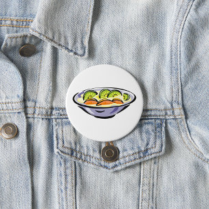 Badge Rond 7,6 Cm Salade de fruits frais Bowl avec Kiwi et orange