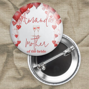Badge Rond 7,6 Cm Salutations à l'amour Fête des mariées Mère de la 