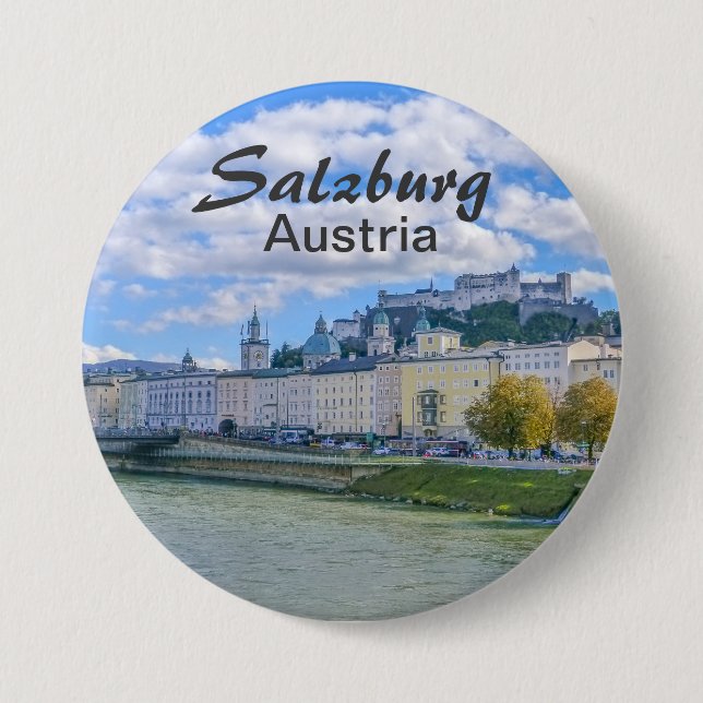 Badge Rond 7,6 Cm Salzbourg en Autriche Photo souvenir (Devant)