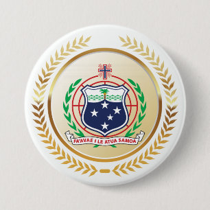 Badge Rond 7,6 Cm Samoa Armoiries
