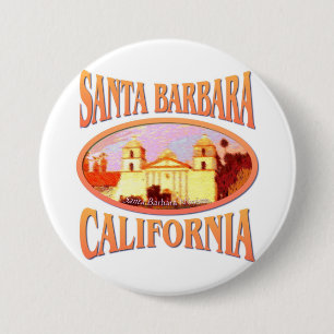 Badge Rond 7,6 Cm Santa Barbara la Californie