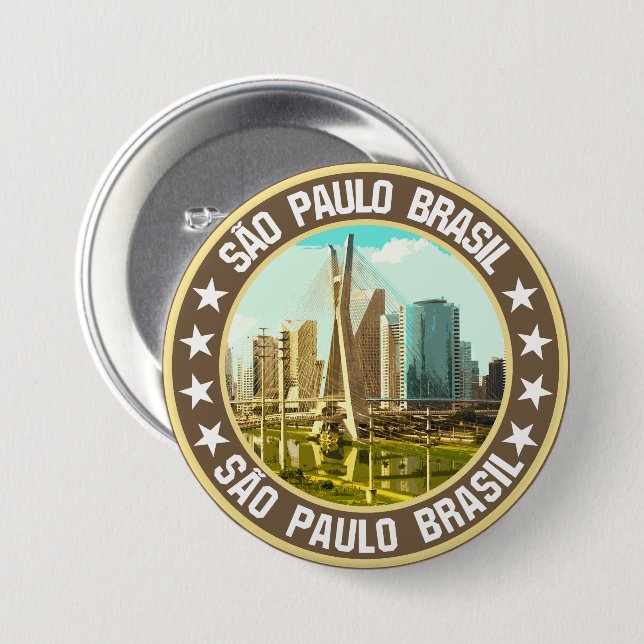 Badge Rond 7,6 Cm São Paulo (Devant & derrière)