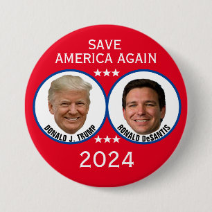 Badge Rond 7,6 Cm Sauvez à nouveau l'Amérique 2024