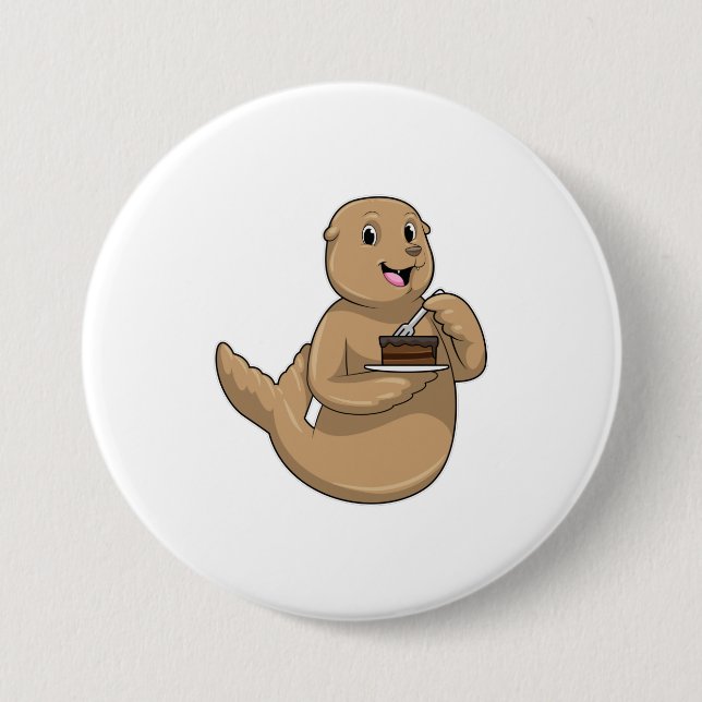 Badge Rond 7,6 Cm Sceau avec gâteau (Devant)