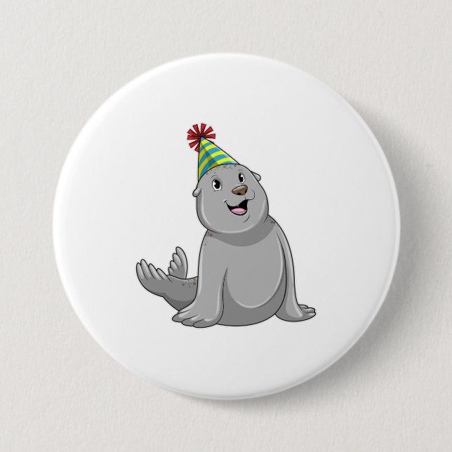 Badge Rond 7,6 Cm Sceau avec Parti casquette (Devant)