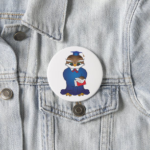 Badge Rond 7,6 Cm Scholar Scholar Bird