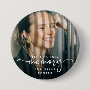 Badge Rond 7,6 Cm Script In Love Memory Photo Memorial