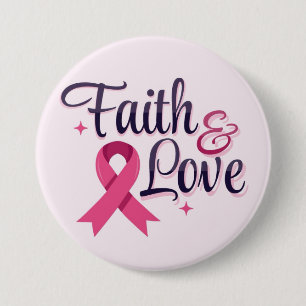 Badge Rond 7,6 Cm Sensibilisation au cancer du ruban rose