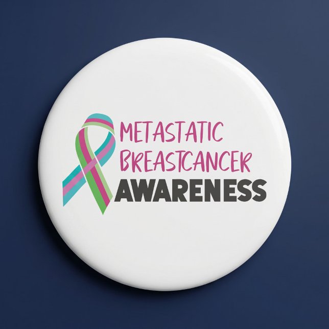 Badge Rond 7,6 Cm Sensibilisation au cancer du sein métastatique (Créateur téléchargé)