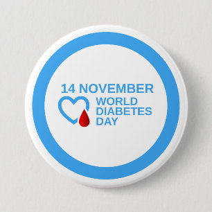 Badge Rond 7,6 Cm Sensibilisation au diabète Journée mondiale du d