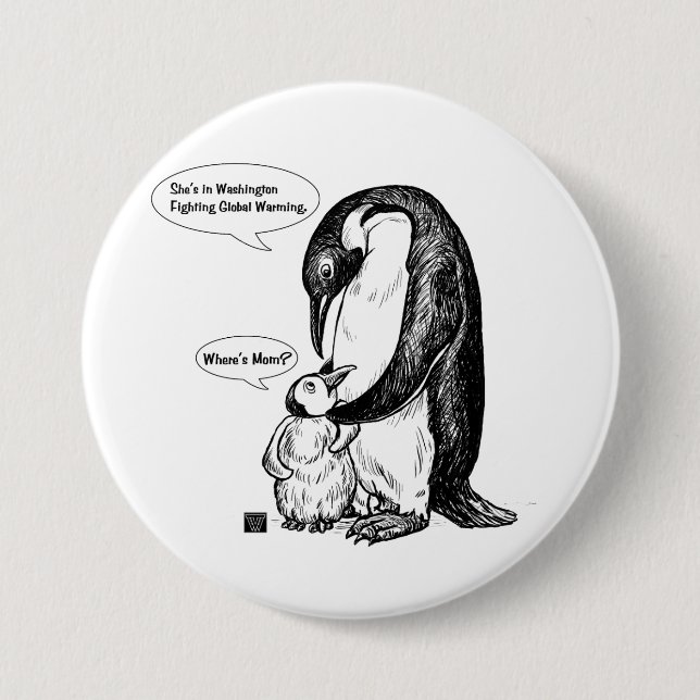 Badge Rond 7,6 Cm Sensibilisation aux pingouins (Devant)