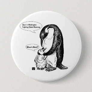 Badge Rond 7,6 Cm Sensibilisation aux pingouins