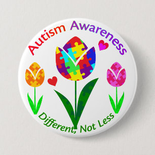 Badge Rond 7,6 Cm Sensibilisation sur l'autisme Tulip