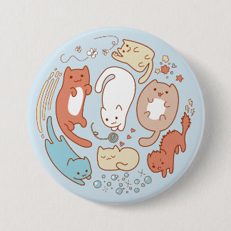 Badge Rond 7,6 Cm Sept minous mignons - emportez !