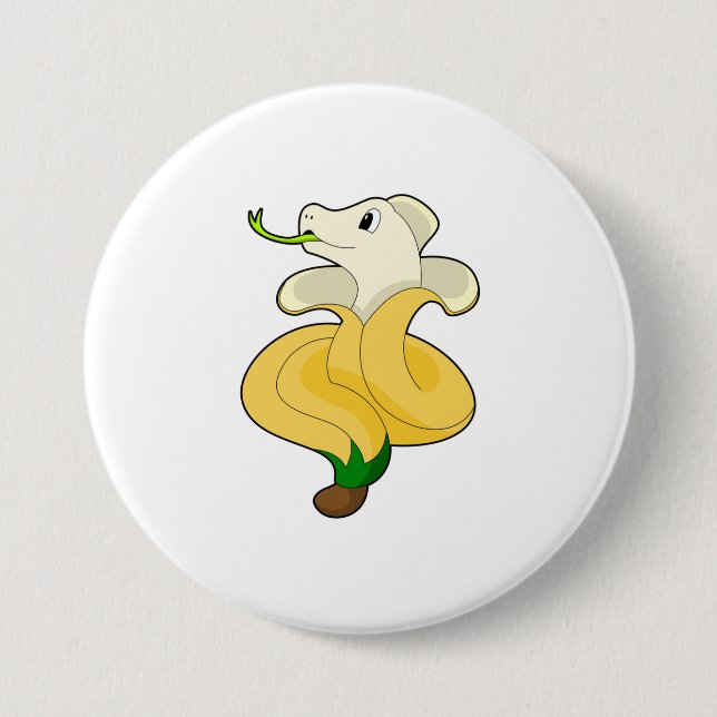 Badge Rond 7,6 Cm Serpent avec banane (Devant)