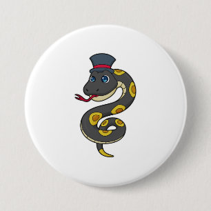 Badge Rond 7,6 Cm Serpent avec Casquette