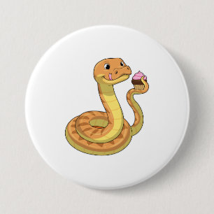 Badge Rond 7,6 Cm Serpent avec muffin