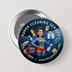 Badge Rond 7,6 Cm Service de nettoyage de maison moderne ménage
