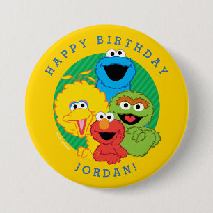 Badge Rond 7,6 Cm Sesame Street Pals Anniversaire