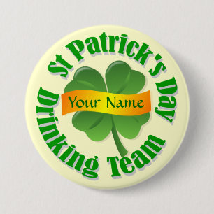 Badge Rond 7,6 Cm Shamrock St Patrick personnalisé