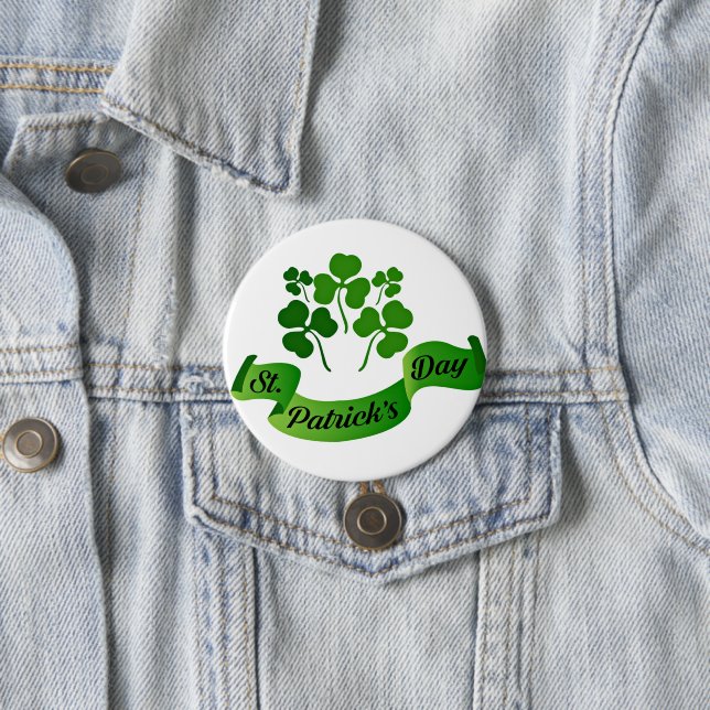 Badge Rond 7,6 Cm Shamrocks de la Saint Patrick (En situation)